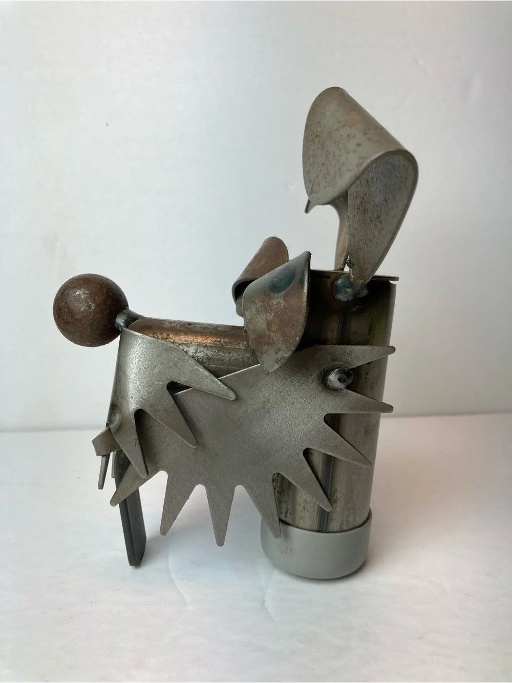 Stanley Metal Dog Figurine - Recycled Metal Red Eyed Junkyard Dog Bottle Topper